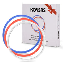 Load image into Gallery viewer, KOYSAS Silicone Sealing Rings for 6 Quart Instant Pot - Pack of 3 Colored Rings - Blue, Red and Clear - Gift Quality Packaging