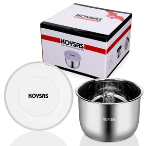 KOYSAS Inner Pot Liner for Instant Pot 6 Quart - Kitchen Safe and Durable Stainless Steel - BPA Free Silicone Leak and Spill Resistant Lid - Gift Quality Packaging